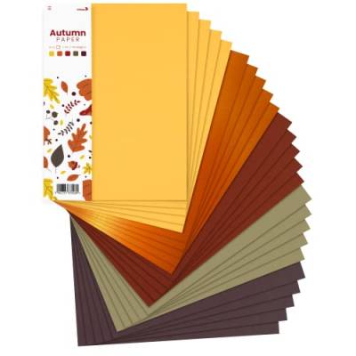 Netuno 25x Kreativ-Papier Herbst DIN A4 210 × 297 mm 5- farbig sortiert Bastel-Papier DIY Kartenset Tonzeichenpapier-Mix Bastelset Dekor-Papier Mix Scrapbooking Papier farbig Motivpapier von Netuno