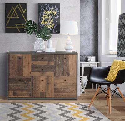 Newroom Kommode Arcona, Kommode Betonoptik Modern Industrial Sideboard Highboard Wohnzimmer von Newroom