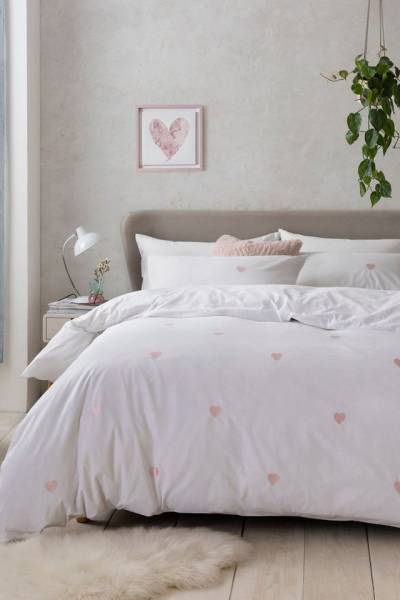 Bett-Set, Set aus Bettbezug und Kissenbezug mit Stickerei, Next, Bezug: Polyester (recycelt), Baumwolle von Next