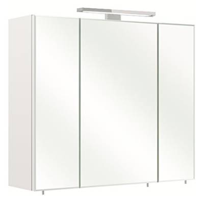 Badezimmerschrank Spiegelschrank | Weiß | 3 Türen | Beleuchtung | Steckdose | Lichtschalter von Nicht Zutreffend