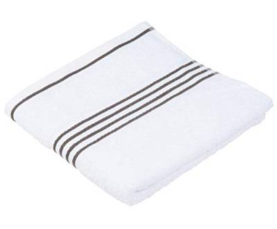 Handtuch Badehandtuch Sporthandtuch | 100% Baumwolle | Weiß-Taupe | 50x100 cm von nicht zutreffend