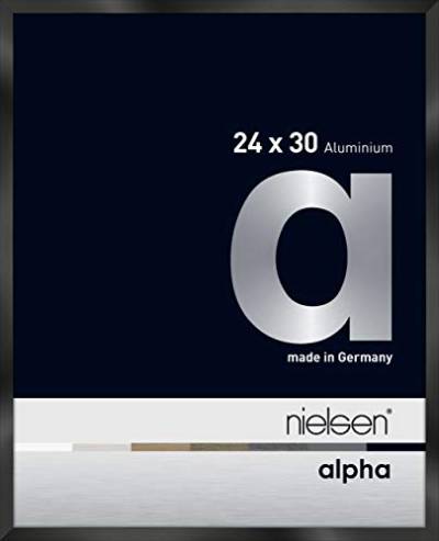 nielsen Aluminium Bilderrahmen Alpha, 24x30 cm, Eloxal Schwarz Glanz von nielsen