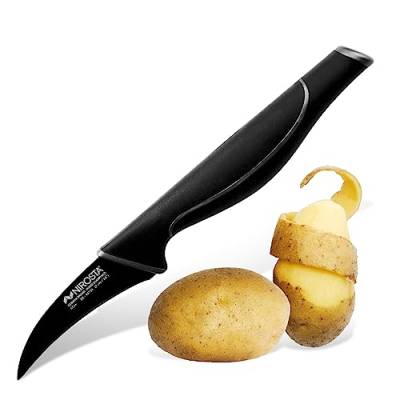 Schälmesser Wave 19 cm – Hochwertiger Edelstahl – Scharfes Messer in Profi-Qualität zum Schälen von Obst & Co – Beschichtete Klinge für einfacheres Schneiden – Soft-Touch-Griff von Nirosta