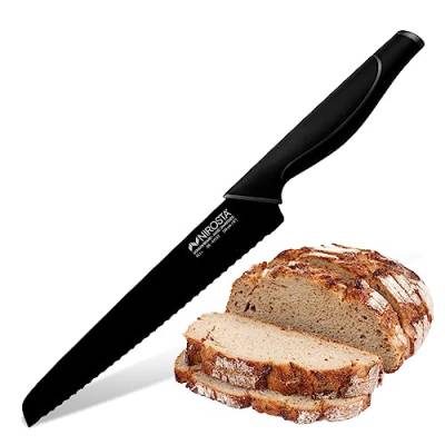 Brotmesser Wave 35 cm – Hochwertiger Edelstahl – Gezahnte Klinge in Profi-Qualität für Brot, Gebäck & Co – Beschichtete Klinge für einfacheres Schneiden – Soft-Touch-Griff von Nirosta