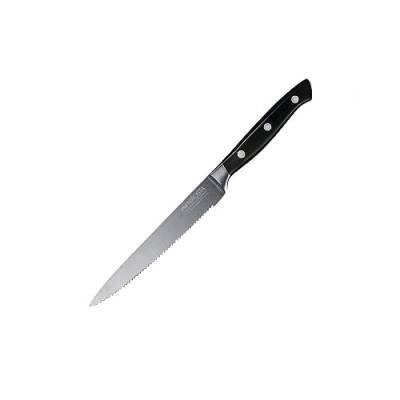 Nirosta Küchenmesser Trinity 25 cm – Gezahnte Klinge mit 14 cm – Scharfes Messer in Profi-Qualität für Obst, Gemüse & Co – Beschichtete Klinge für einfacheres Schneiden – Soft-Touch-Griff von Nirosta