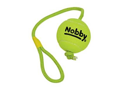 Nobby Tennisball mit Wurfschlaufe, XL 10 cm, Seil 70 cm, 1 Stück von Nobby