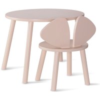 Nofred - Mouse Toddler Set (Stuhl und Tisch), Birke rosa lackiert von Nofred