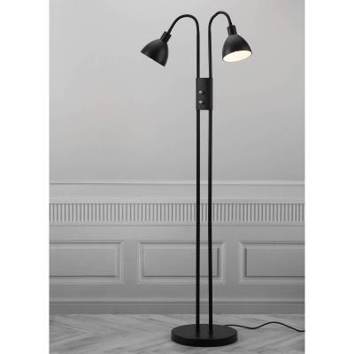 Nordlux Stehleuchte Ray VI 2-flammig Stahl Modern Schwarz Dimmbar 52x164x39 cm (BxHxT) E14 von Nordlux