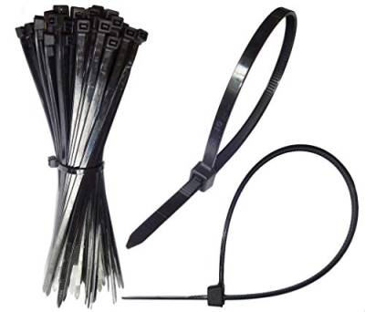 220 Kabelbinder 290x4,8 mm schwarz oder weiß hochwertig extrem robust UV beständig (Schwarz) von O&W Security
