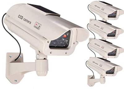 O&W Security 4X Große Dummy Kamera Solar Attrappe mit Objektiv und Blinkender LED wasserdicht für Innen- und Außenbereich von O&W Security