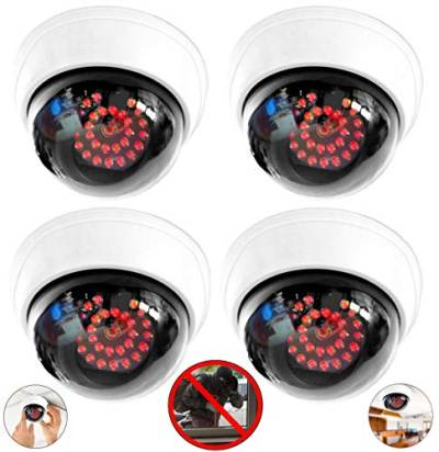 4X Kamera Attrappe mit 25 roten LEDs mit Objektiv Dummy-Überwachungskamera Fake Camera für Innen- und Außenbereich von O&W Security