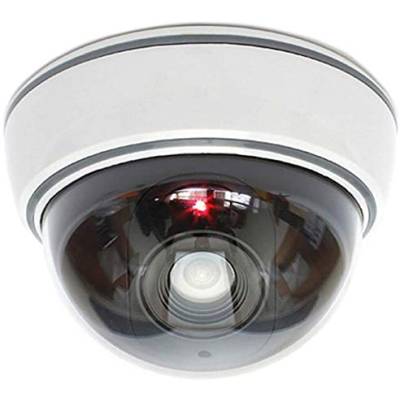 O&W Security Dummy Kamera Attrappe mit Objektiv Videoüberwachung Warensicherung Überwachungskamera Fake Camera mit rotem LED Licht täuschend echt für Innen- und Außenbereich von O&W Security