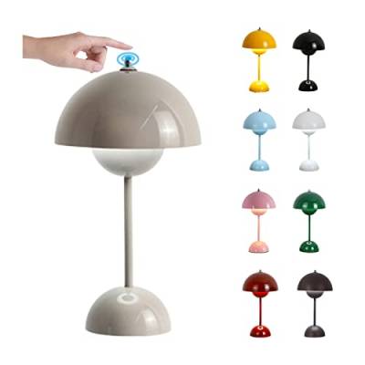 LED Flowerpot Tischlampe Kabellos mit Akku, Touch Dimmbar Flowerpot Lamp Pilz Lampe ​mit 3 Helligkeitsmodi, Dekorative Retro Schreibtischlampe für Schlafzimmer, Büro, Wohnzimmer ( Size : USB-Touch , C von O·Lankeji