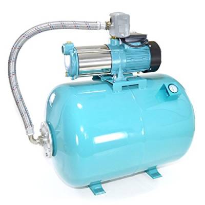 Hauswasserwerk 100 L Membrankessel mit Manometer, Pumpe 1300W INOX mit Druckschalter von Omnigena