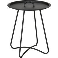 Outsunny Gartentisch, Beistelltisch mit Tragegriff, Metall, Schwarz, Ø46x56H cm  Aosom.de von Outsunny