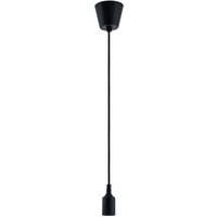 Lampenaufhängung Schwarz E27 Schnurpendel Silikon Überzogen 1,5m Textilkabel ohne Leuchtmittel, Schwarz - Paco Home von PACO HOME
