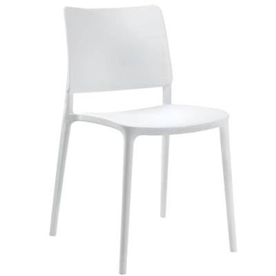 PAPATYA 1er-Set Kunststoffstuhl Joy-S Designstuhl mit Einer Belastbarkeit von 200 kg stapelbar, Terassenstuhl aus Kunststoff UV beständig, Leichter Stuhl Balkonstuhl (Weiß) von PAPATYA