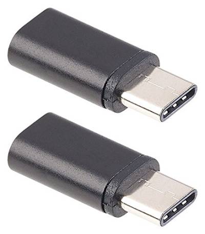 PEARL 2er-Set USB-Adapter mit Typ-C-Stecker auf Micro-USB-Buchse (Datenkabel) von PEARL
