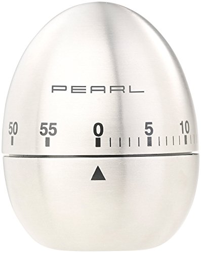 PEARL Küchentimer: Kurzzeitmesser, Eieruhr aus Edelstahl, 60-Minuten-Timer und Signalton (Küchentimer Edelstahl, Mechanische Eieruhr, hochwertig) von PEARL