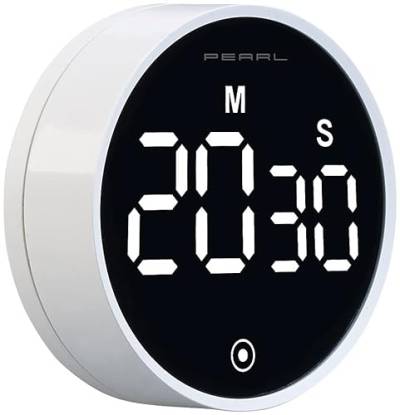 PEARL Kurzzeitwecker: Digitaler Küchen-Timer mit Drehrad, LCD-Display & Magnethalter (Digitale Küchenuhr, Digitale Sanduhr, Mitbringsel) von PEARL