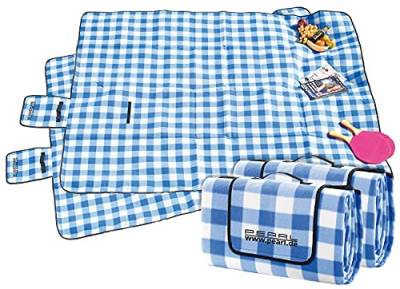 PEARL Picknickdecke gepolstert: 2er-Set Fleece-Picknick-Decken mit wasserabweisender Unterseite (Picknickdecke waschbar, Picknickdecke gepolstert isoliert, wasserdichte Taschen) von PEARL