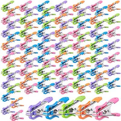PEARL Softklammern: Soft-Grip-Wäscheklammern mit Doppel-Kleiderhaken, 100 Stück, 5 Farben (Wäche-Klemmen, Softgrip Wäscheklammern, Wäschetrockner) von PEARL