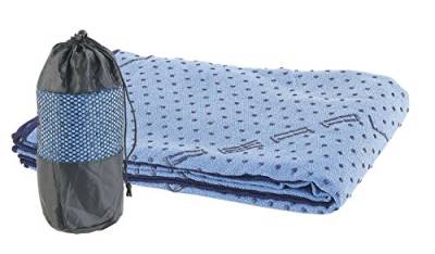 PEARL Sports Yogahandtuch: 2in1-Mikrofaser-Yoga-Handtuch & Auflage, saugfähig, rutschfest, blau (Handtuch für Gymnastikmatte, Handtuch für Sportmatte, Outdoor unterwegs) von PEARL