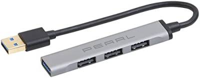 PEARL USB Splitter: USB-Hub mit 4 Ports, 1x USB 3.0, 3X USB 2.0, bis 5 Gbit/s, Aluminium (USB Mehrfachadapter, USB 4 Fach, Passive Hubs 3 0 2 0) von PEARL
