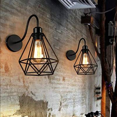 PETITES ECREVISSES Wandlampe E27 Vintage Wandleuchte Industrial Innen Lampe Einstellbarer Lampenschirm 16CM Metall Deckenleuchte für Schlafzimmer Flur Wohnzimmer (B-20CM-2PCS) von PETITES ECREVISSES