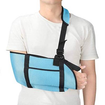 Adult Arm Sling Schulter Leichte Wegfahrsperre mit Atmungsaktivem Netz, Verstellbarem Armstützgurt mit Stauraum für Stabilisierung des Arms, Wiederherstellung von Verletzungen, Schulterversetzungen von PINCOU