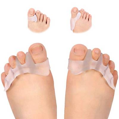 Zehenspreizer Gel, Hallux Valgus Zehenspreizer, Hallux Valgus Korrektur Separator Hammer Toe Corrector mit Vorfußpolster, Silikon Bunion Zehenkorrektur Hammer Toe Corrector für Schmerzlinderung von PINCOU