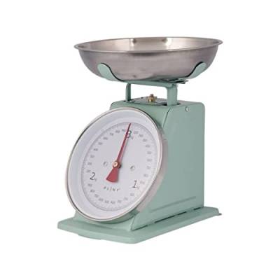PLINT New 3KG Traditional Weighing Kitchen Scale With Stainless Steel Bowl, Retro Scales Mechanical Vintage, Retro Food Scales with Large Metal Bowl (Leaf Color) von Plint