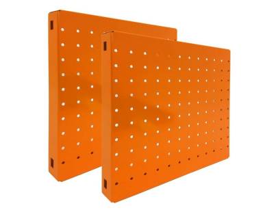 PROREGAL® Magnettafel Doppelpack 2x Memoboard aus Stahl gelocht, HxBxT 30x30x3,5cm, Orange von PROREGAL®