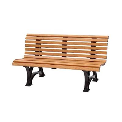 PROREGAL Gartenbank Jamaika | 3-Sitzer | Holzoptik | HxBxT 80x150x64cm | Witterungs- & UV-beständiger Kunststoff | Parkbank Sitzbank Außenbereich Garten Balkon Terrasse von PROREGAL