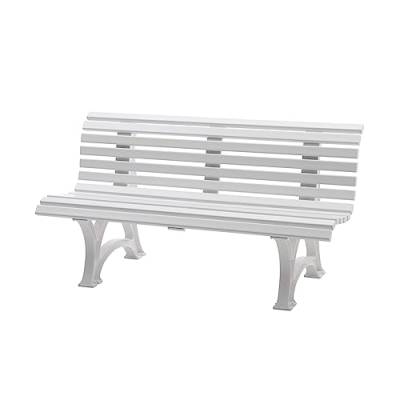 PROREGAL Gartenbank Jamaika | 3-Sitzer | Weiß | HxBxT 80x150x64cm | Witterungs- & UV-beständiger Kunststoff | Parkbank Sitzbank Außenbereich Garten Balkon Terrasse von PROREGAL