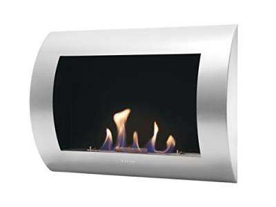 PURLINE INOX CLASIC Boden- oder Wandbio Ethanol Kamin, lackiert in Grau (Silber) von PUR LINE