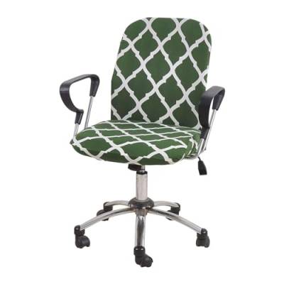 PWZYBXL Bürostuhl Bezug, Stretch Gedrucktes Gaming Stuhl Bezug Waschbar Abnehmbarem Geteilt Stuhlschoner Für Schreibtischstuhl-dunkelgrün-Medium von PWZYBXL