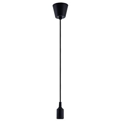 Paco Home Lampenaufhängung Pendelleuchte Schwarz E27 Schnurpendel Mit Silikon Ãœberzogen 1,5m Textilkabel Kürzbar, Leuchtmittel: ohne Leuchtmittel, Farbe: Schwarz von Paco Home