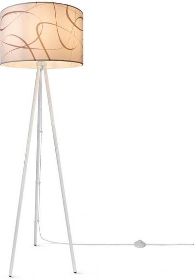 Paco Home Stehlampe Trina Tribal, ohne Leuchtmittel, Stehlampe Dreibein Mit Lampenschirm Stoff Stativ Modern Vintage Uni von Paco Home