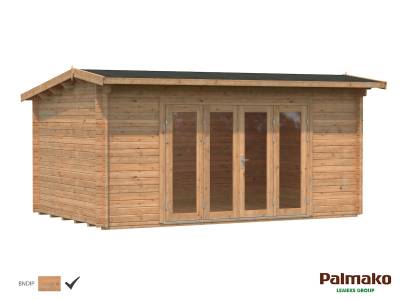 Palmako Gartenhaus Ines 13,7 m² - 44 mm Hellbraun tauchimprägniert von Palmako