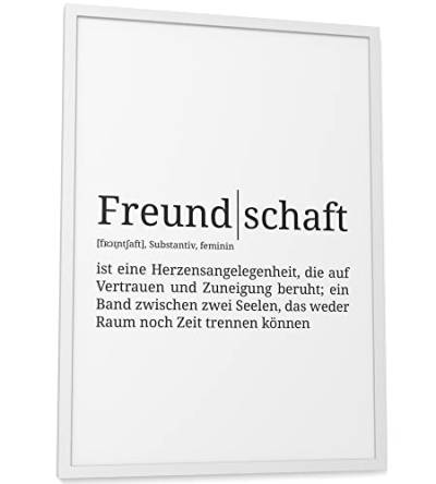 Papierschmiede® Definition: Freundschaft, DIN A3 fertig gerahmt (Rahmen: Material und Farbe wählbar), Wandbild für Wohnzimmer, Schlafzimmer, Küche, Esszimmer, Poster Geschenk Wanddeko aufhängefertig von Papierschmiede