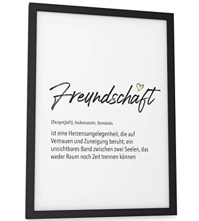 Papierschmiede® Herz Definition: Freundschaft, DIN A4 (ca. 21x30 cm), Poster für Wohnzimmer, Schlafzimmer, Wandbild Wanddeko Geschenk Geburtstag Jubiläum - ohne Rahmen von Papierschmiede