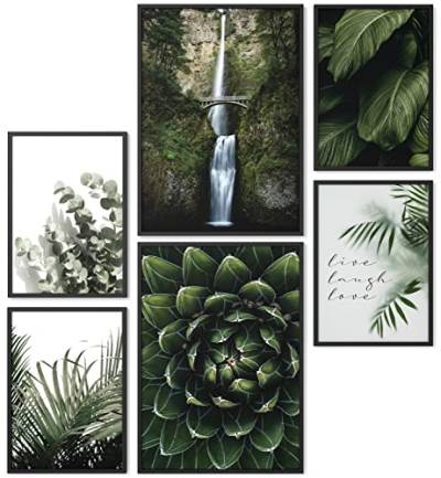 Papierschmiede® Mood Poster Set Wild Green, Bilder Wohnzimmer Deko Schlafzimmer, 2x 30x40cm und 4x 21x30cm, Pflanzen Natur Grün - Wandposter ohne Rahmen von Papierschmiede