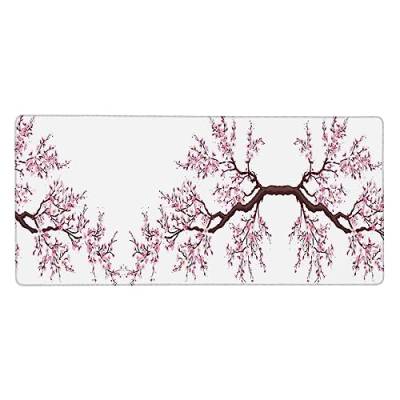 Cherry Blossoms Tree Extra großes Gummi-Tastatur-Pad 40,6 x 90,2 cm – starke Haftung, langlebiges, verdicktes Design von PartyUnix