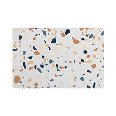 Terrazzo Tischsets aus Marmor, Pastelldrucke, 6er-Set, 45,7 x 30,5 cm, leicht zu reinigen, hitzebeständig, wasserdicht, Qualität von PartyUnix