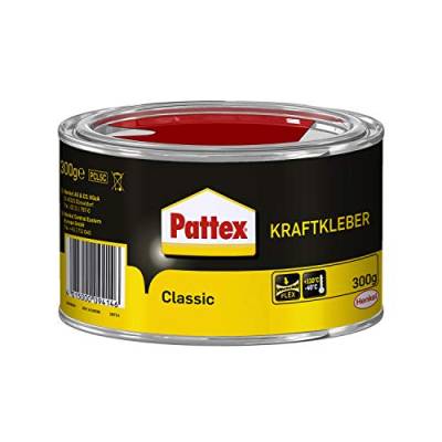 Pattex Kraftkleber Classic, extrem starker Kleber für höchste Festigkeit, Alleskleber für den universellen Einsatz, hochwärmefester Klebstoff, 1 x 300g von Pattex