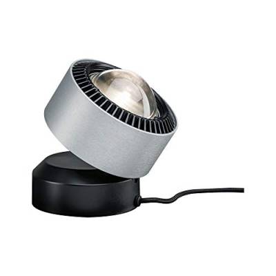 Paulmann 79718 LED Tischleuchte Aldan incl. 1x3,5 Watt dimmbar Nachttischlampe Schwarz, Alu Tischlampe Warmweiß 2700 K von Paulmann