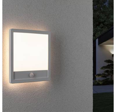 Paulmann Gartenleuchte LED Wand- und Deckenleuchte Lamina in Weiß 14,5W 950lm IP44 mit Bewegu, keine Angabe, Leuchtmittel enthalten: Ja, fest verbaut, LED, warmweiss, Aussenlampe mit Bewegungsmelder, Sensorleuchte von Paulmann