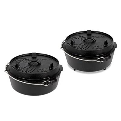 Petromax Feuertopf ft6 - Dutch Oven aus Gusseisen für Kochen und Backen - mit Deckel, Henkel und Standfüßen - Gerichte für 4 bis 8 Personen - 5,5 l von Petromax