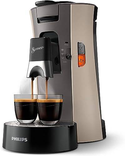 Philips Senseo Select CSA240/30 Kaffeepadmaschine - Kaffeestärkewahl Plus, Memo-Funktion, aus recyceltem Plastik, 1450 Watt, 0.9L, 31 x 15.5 x 31 cm, Beige von Philips Domestic Appliances